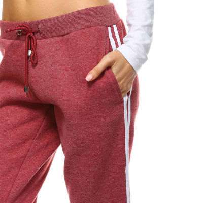 White Mark Amazingly Soft Womens Cuffed Mid Rise Knit Jogger Pant