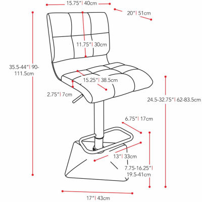 Bonded Leather Upholstered Bar Stool - Set of 2