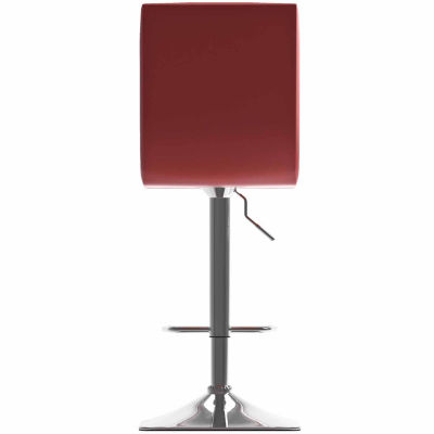 Bonded Leather and Chrome Adjustable Bar Stool-Set of 2