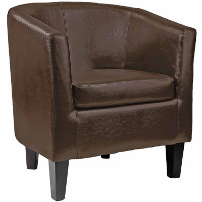 Antonio Leather Barrel Chair JCPenney