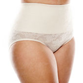 Plus Size 3X Q-T Intimates Shapewear White Jacquard Control Underwear NWT  (2PCS)