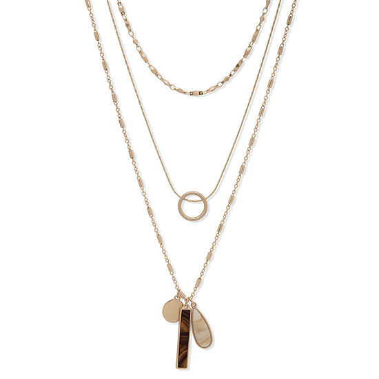 a.n.a Tiger's Eye 24 Inch Link Pendant Necklace