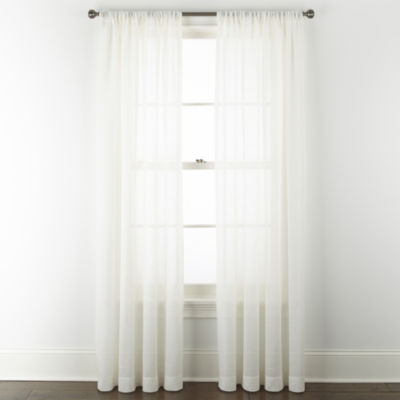 Linden Street Sycamore Rod Pocket Embroidered Sheer Single Curtain Panel