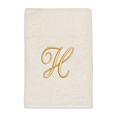 Avanti Premier Script Monogram Ivory/Gold Bath Towel Collection