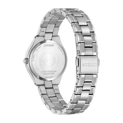 Citizen Silhouette Womens Crystal Accent Silver Tone Stainless Steel Bracelet Watch Fe1230-51x