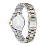 Citizen Silhouette Crystal Womens Crystal Accent Two Tone Stainless Steel Bracelet Watch Fe1234-50l
