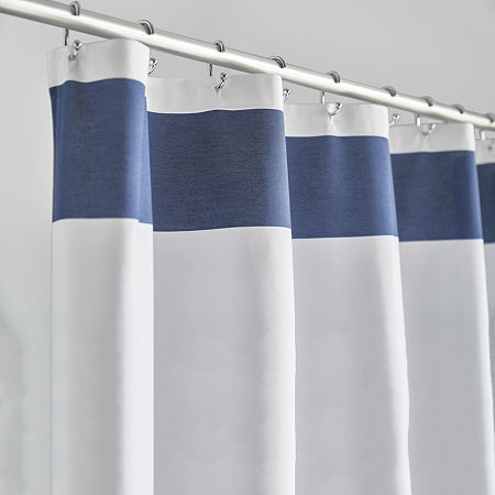 Home Expressions Rugby Stripe Shower Curtain, One Size, Blue