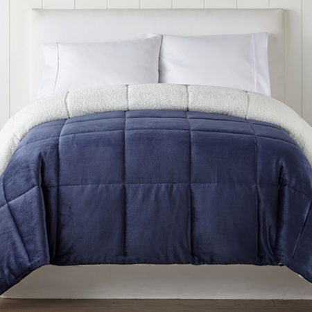 North Pole Trading Co. Mink To Sherpa Reversible Comforter, One Size , Blue