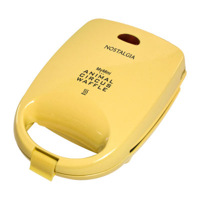 Nostalgia MyMini Animal Circus Waffle Maker MANWFL4YW, Color Yellow