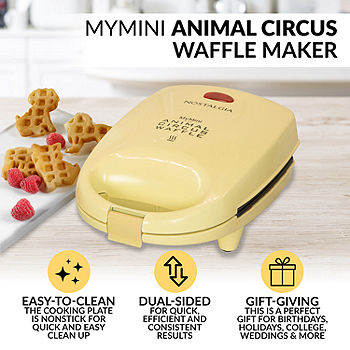 Nostalgia Manwfl4yw MyMini Animal Circus Waffle Maker - Yellow
