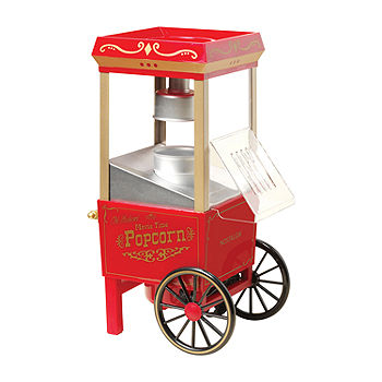 Nostalgia Electrics Vintage Series Commercial Kettle Popcorn Cart, Red