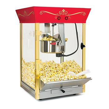 Nostalgia KPM220BK Vintage 2.5-Ounce Tabletop Kettle Popcorn Maker, Black, Movie Theater Style Popcorn, Includes Popcorn Kits