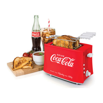 Nostalgia Coca-Cola Grilled Cheese Toaster with Easy-Clean Toaster Baskets and Adjustable Toasting Dial