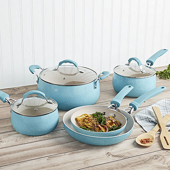 Martha Stewart Everyday Aqua Aluminum Non-Stick 12-Piece Cookware Set