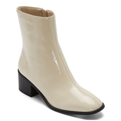 stacked heel booties