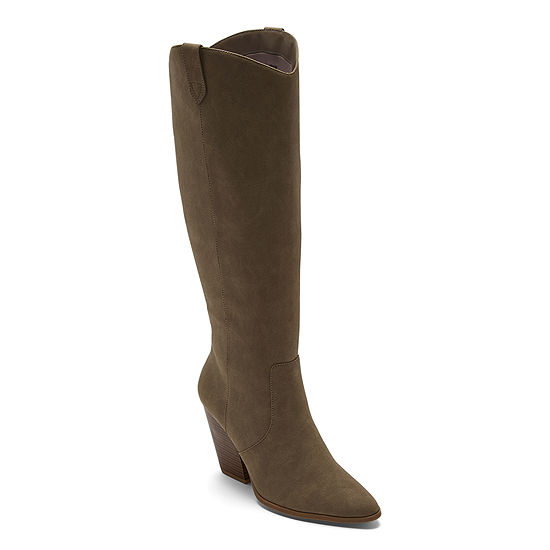 a.n.a Womens Upland Stacked Heel Cowboy Boots, Color: Taupe - JCPenney