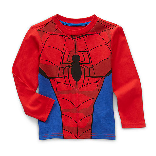 Okie Dokie Toddler Boys Crew Neck Spiderman Long Sleeve Graphic T-Shirt