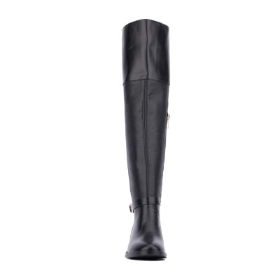 Torgeis Womens Coral Tall Block Heel Over the Knee Boots