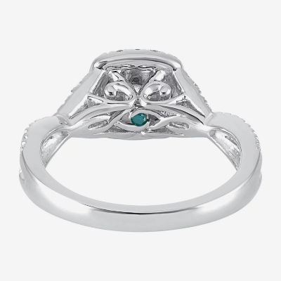 Modern Bride® Signature 3/4 CT.T.W. Certified Natural White & Color-Enhanced Blue Diamond Ring Set