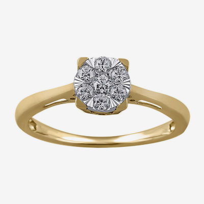 Womens 1/4 CT.T.W. Natural Diamond 10K Gold Round Engagement Ring