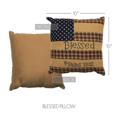 VHC Brands Patriotic Patch Square Throw Pillow