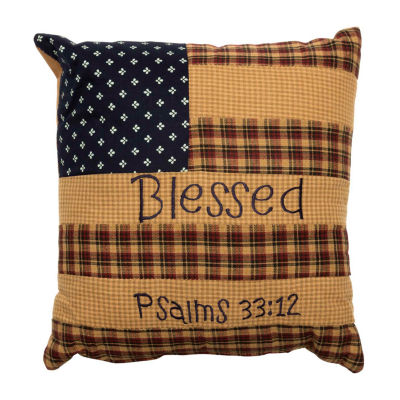 VHC Brands Patriotic Patch Square Throw Pillow