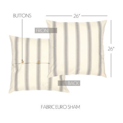 VHC Brands Vintage Stripe Reversible Euro Sham