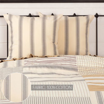 VHC Brands Vintage Stripe Reversible Euro Sham