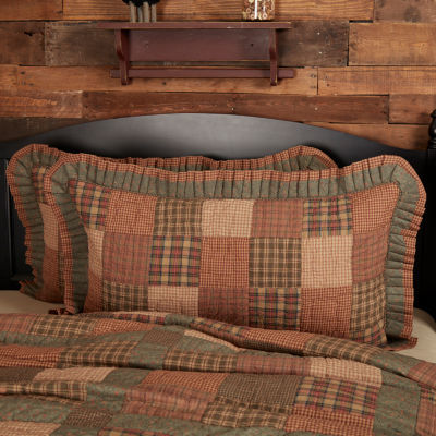 VHC Brands Cinnamon Plaid Reversible Pillow Sham