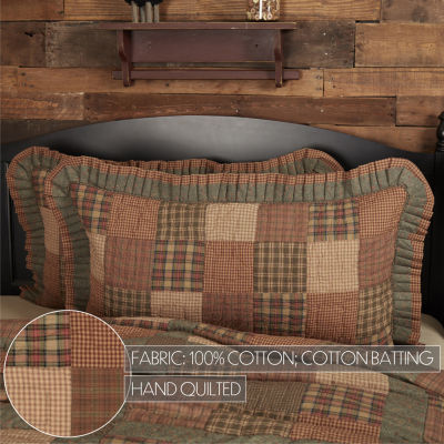 VHC Brands Cinnamon Plaid Reversible Pillow Sham