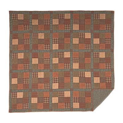 VHC Brands Cinnamon Plaid Reversible Quilt