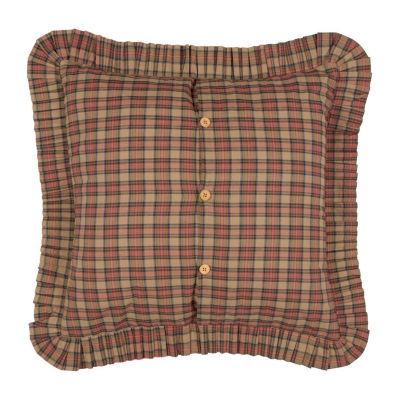 VHC Brands Cinnamon Plaid Reversible Euro Sham