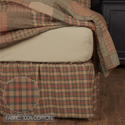 VHC Brands Cinnamon Plaid Bed Skirt