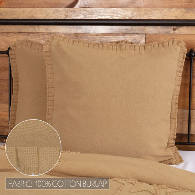 VHC Brands Veranda Burlap Natural Reversible Euro Sham