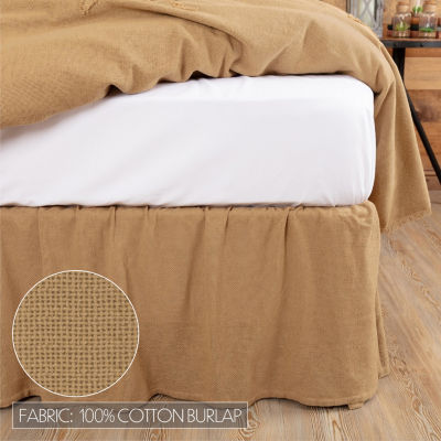 VHC Brands Veranda Burlap Natural Bed Skirt