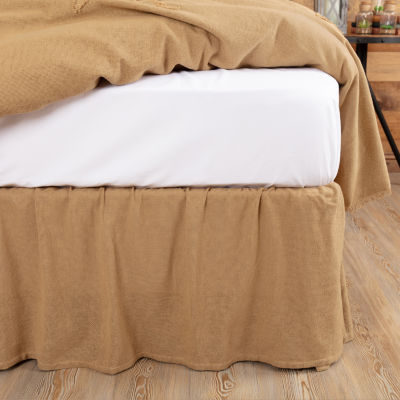 VHC Brands Veranda Burlap Natural Bed Skirt