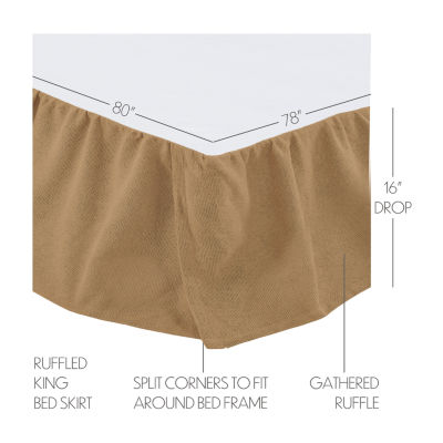 VHC Brands Veranda Burlap Natural Bed Skirt
