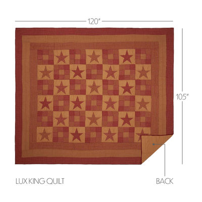 VHC Brands Cody Burgundy Star Reversible Quilt