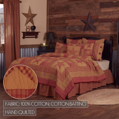 VHC Brands Cody Burgundy Star Reversible Quilt