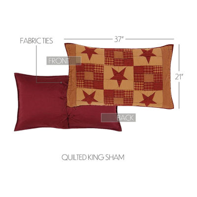 VHC Brands Cody Burgundy Star Reversible Pillow Sham