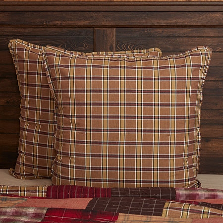 VHC Brands Laramie Reversible Euro Sham, One Size, Brown