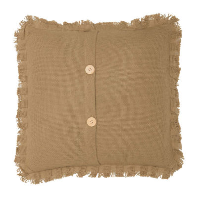 VHC Brands Veranda Burlap Natural 16x16 Throw Pillow