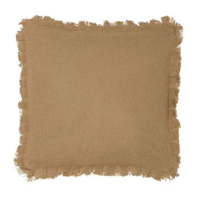 VHC Brands Veranda Burlap Natural 16x16 Throw Pillow