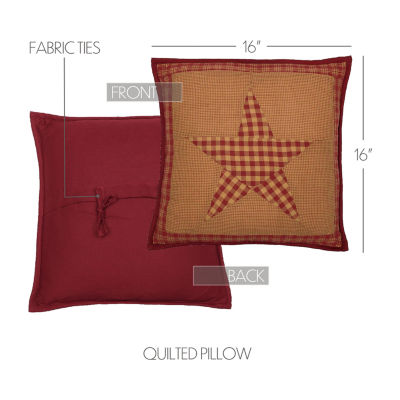 VHC Brands Cody Burgundy Star 16x16 Throw Pillow