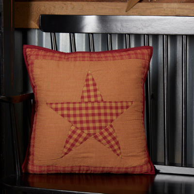 VHC Brands Cody Burgundy Star 16x16 Throw Pillow