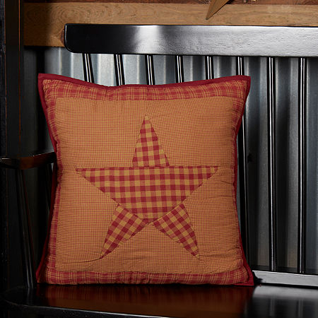 VHC Brands Cody Burgundy Star 16x16 Throw Pillow, One Size, Red