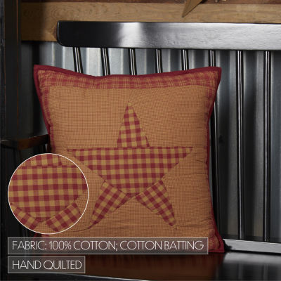 VHC Brands Cody Burgundy Star 16x16 Throw Pillow