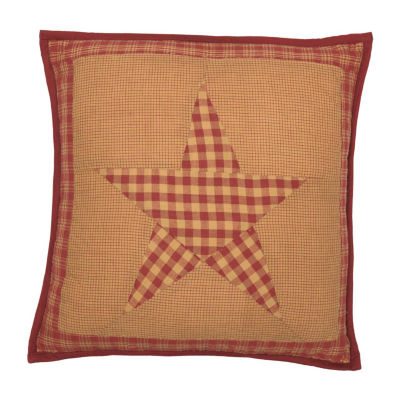 VHC Brands Cody Burgundy Star 16x16 Throw Pillow