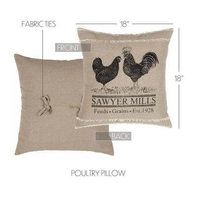 VHC Brands Miller Farm Poultry 18x18 Throw Pillow