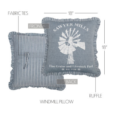 VHC Brands Miller Farm Windmill 18x18 Throw Pillow